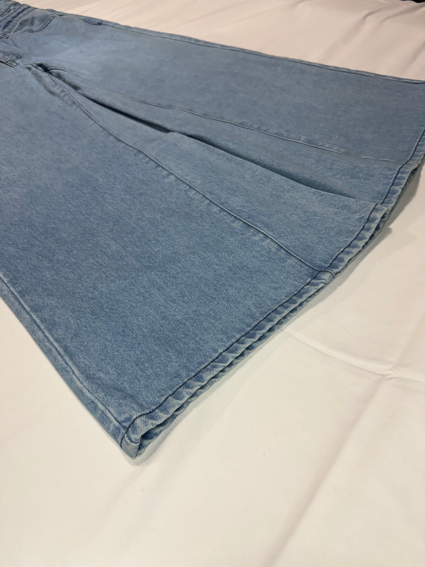 Double Waisted Baggy Jeans (Light Blue)