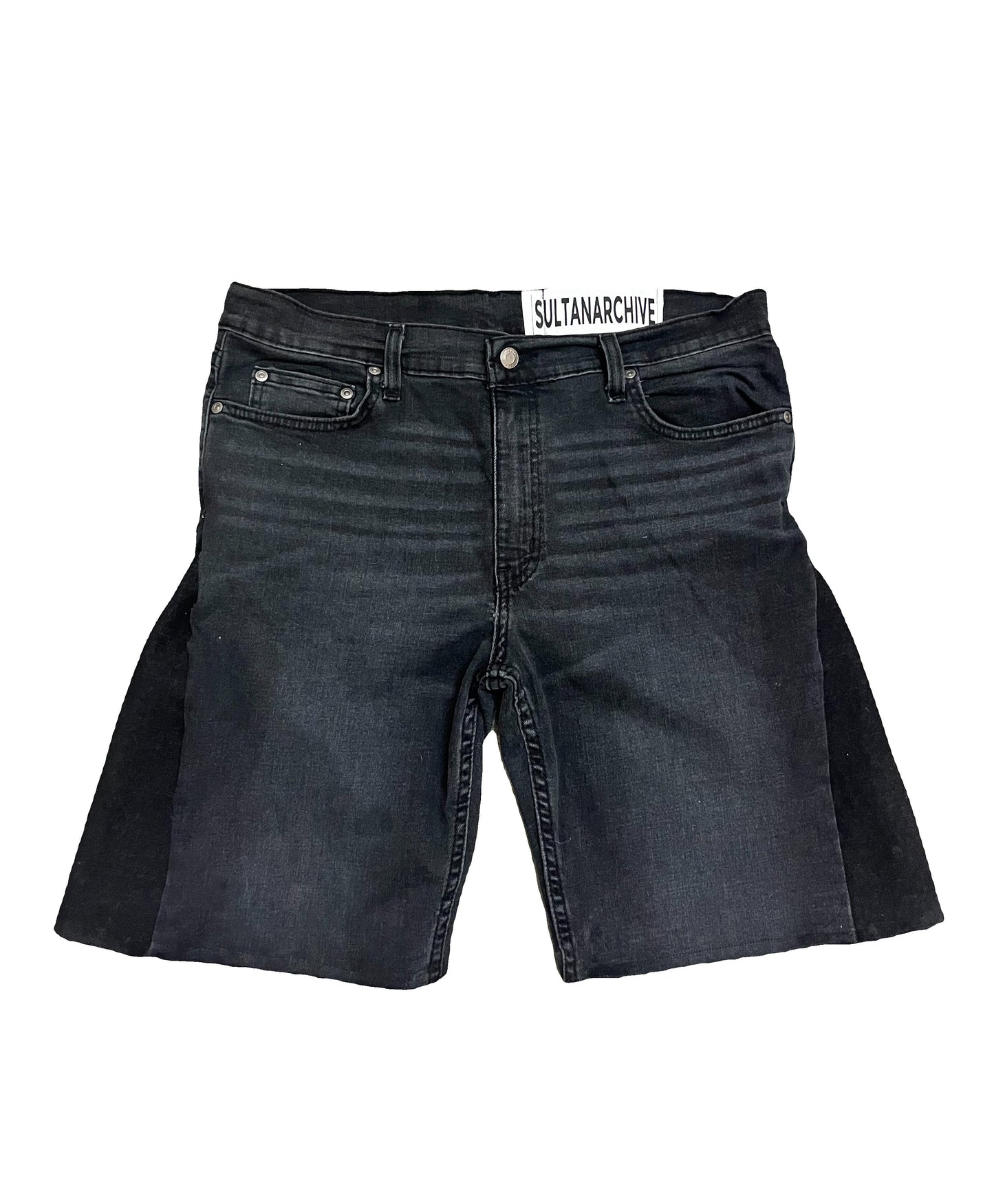 Baggy Denim Jorts (Dark Black)