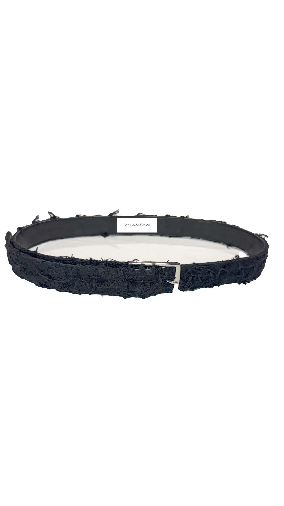 Distressed Denim Belt (Dark Black)