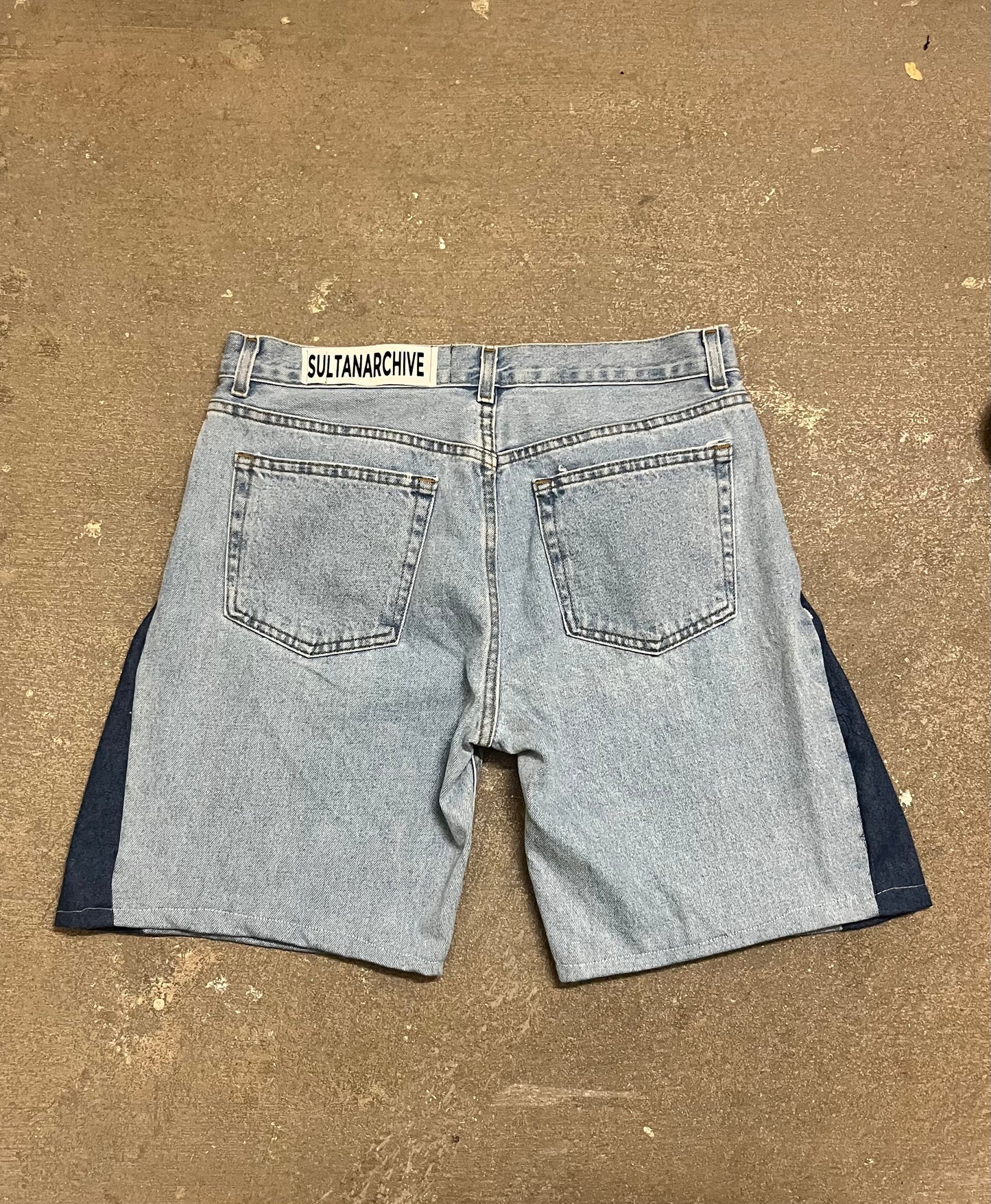 Flared Jorts (Dark Blue On Blue)