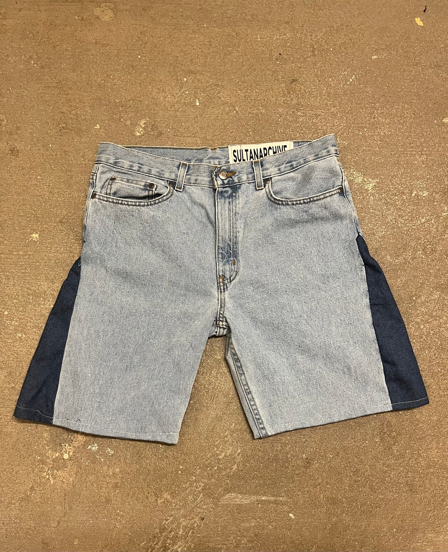 Flared Jorts (Dark Blue On Blue)