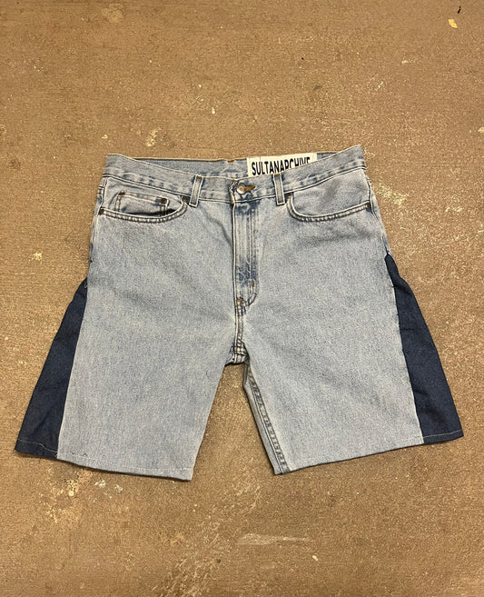 Flared Jorts (Dark Blue On Blue)