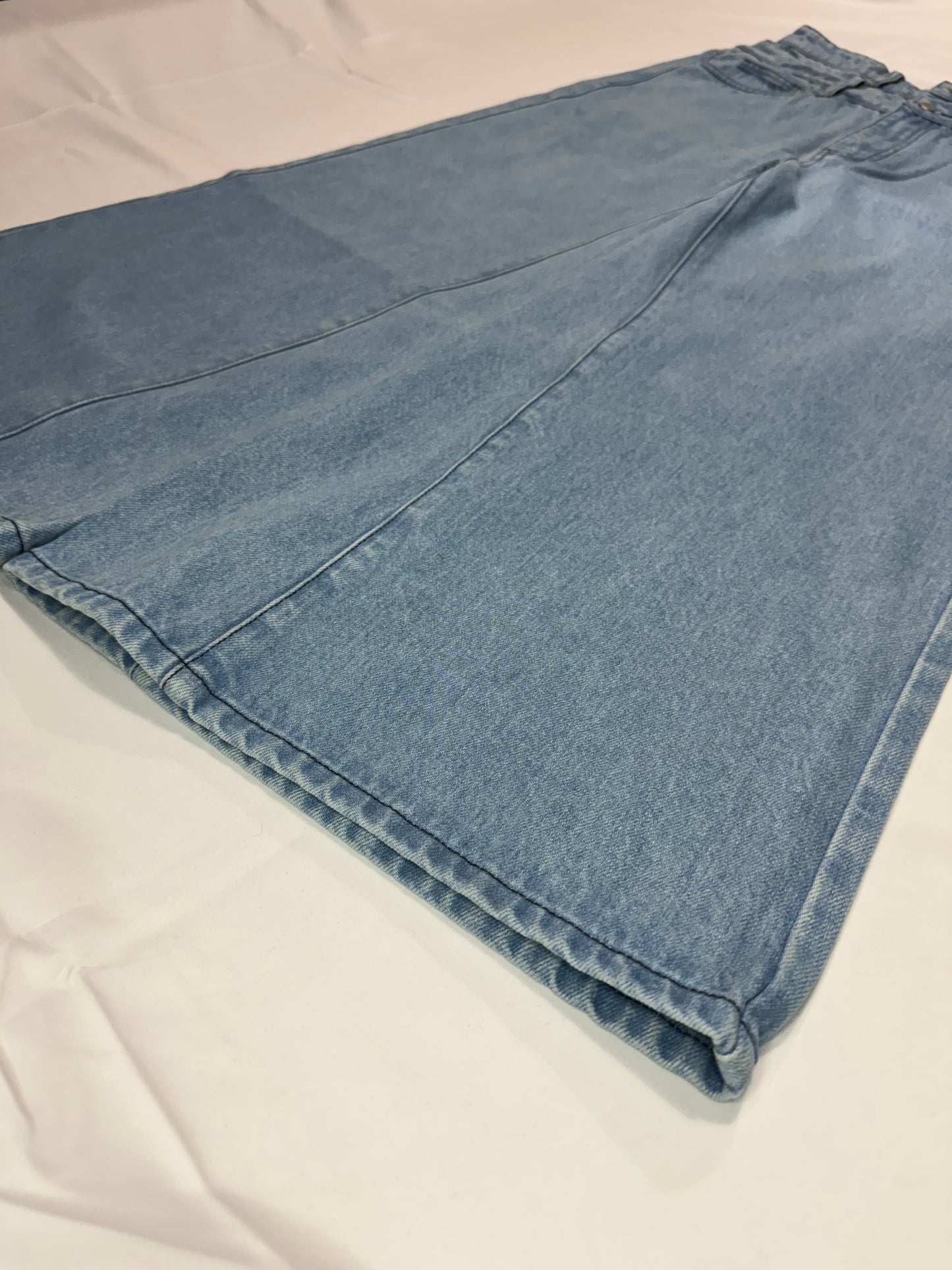 Double Waisted Baggy Jeans (Light Blue)